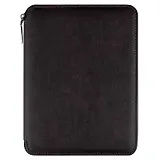 Ежедневник-органайзер недат. А5+ 120л "Шеврет экстра" коричневый, тв.переплёт с поролоном, иск.кожа, на молнии, ляссе, ПВХ-коробка