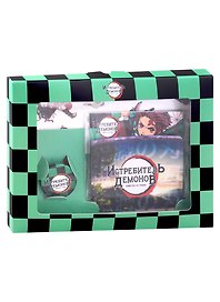 Подарочный набор Demon Slayer/Истребитель демонов (Набор Магнитов, Значок, Набор Наклеек)