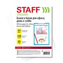 Бумага А4, 100 листов, 80г/м2, «СТАНДАРТ. СТУДЕНЧЕСКАЯ», Staff