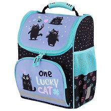 Ранец «Funny cats», 1–4 класс, эргономичная спинка, 1 отделение, 3 кармана, 35×28×18 см, полиэстер, Пифагор