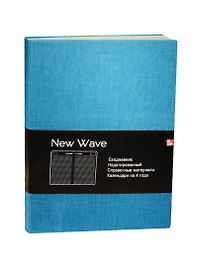 Ежедневник недат. А5 136л "New Wave" бирюзовый, иск.кожа, интегр. обл, Listoff