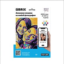 Набор для творчества Mozabrick. Алмазная мозаика «QBRIX Pop-Art», А4, 7 цветов
