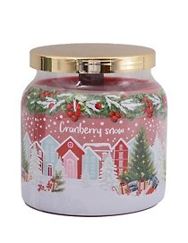 Ароматизированная свеча в стакане Клюквенный снежок с крышкой (Cranberry Snow with lid) (450г)