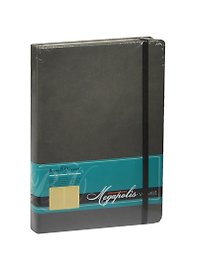 Ежедневник недат. А5 160л "MEGAPOLIS VELVET" серый, на резинке, иск.кожа, тонир.блок, карман, ляссе, Bruno Visconti