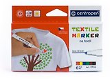 Маркеры для текстиля Centropen, 6 цветов 1,8 мм