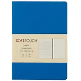 Записная книжка А6 80л "Soft Touch. Космический синий" иск.кожа, инт.обл., лин., тчк., нелин., ляссе, инд.уп.