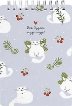 Блокнот А6 100л кл. "Mur-Mur", крылышки, карт.обл., спираль, микротекстурирование, ламинация