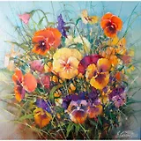 Картина стразами (алмазная мозаика) 30*40см, ОСТРОВ СОКРОВИЩ "Букет с анютками", без подрам., 662574