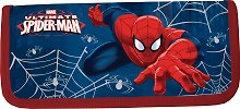 Пенал школьный 1отд. "Spider-man" 20*9*3см, ламин., печать по фольге, конгрев, крепление для канц.принадл., синий, Disney