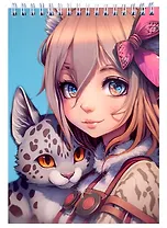 Блокнот А5 60л кл. " Аниме Animals girl" спираль