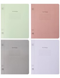 Тетрадь 48л кл. "Soft Cover. Nuance" пласт.обл., ассорти