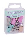 Зажимы для бумаг 19мм 10шт "Be positive" пастельн., пласт.подвес