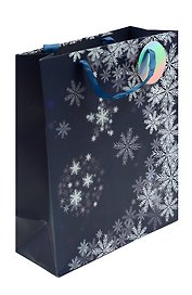Пакет А3 42*32*11.5 "Снежинка" НГ, бум.мат.ламинат