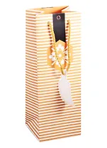 Пакет бутылочный 35*13*10 Орнамент нейтр., бум.мат.ламинат, ассорти