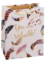 Пакет подарочный бумажный А5 "You are valuable", женский