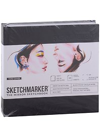 Скетчбук 16,3*16,3см 50л "SKETCHMARKER THE MIRROR", 220г/м2, 7БЦ, черная бумага