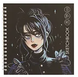 Скетчбук 165*165 50л "Обаятельная и мрачная" 100г/м2, мат.ламинация, евроспираль, 7БЦ, офсет