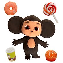 Фигурка Чебурашка, клубничный пончик, 5 аксессуаров, Funky Toys, (4х16х22), (CHE2405-2)