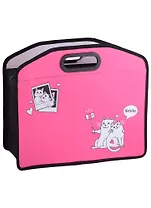 Папка для тетрадей А4 "СЕЛФИ КОТ" 34*30*10см пластик, молния, выруб.ручка, расширение