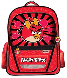 Рюкзак школьный "ANGRY BIRDS" 37*29*10,5см, 2отд, 3кармана, ортопед.спинка, девочки, Angry birds