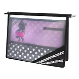 Папка для труда А4 "КОШЕЧКА В ЮБОЧКЕ" 33*23см пластик, молния, внутр.блок для канц.принадлежностей