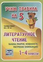 Литературное чтение. Былина: понятие, особенности, построение (композиция). 1-4 классы. Таблица-плакат