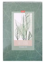 Блокнот А4 96л кл. "Листья" спираль, мел.картон, УФ-лак, жестк.подложка