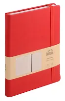Ежедневник недат. А5 136л "JOY BOOK. Очень красный" оливковый, тв.переплет, резинка, ляссе