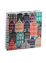 Скетчбук 195х195 80л "Разноцветные домики" белый офсет, без линовки, 100г/м2, тв.обложка, широкая евроспираль, Listoff