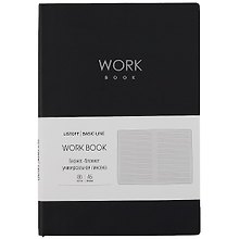 Книга для записей А5 80л лин. "Work book. No 1" иск.кожа, инт.переплет, тиснение фольгой, инд.уп.