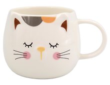 Кружка с ушками Котик белый (керамика) (480мл) (12-6641-202604-09)