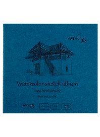 Скетчбук 9*9см 24л "SMLT Art Authenticbaby Watercolor", 280г/м2, белая бумага, 7БЦ