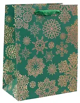 Пакет А5 18*23*10 "Снежинки на красном" НГ, бум.мат.ламинат