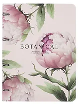 Тетрадь А4 120л кл. "Peony", пудровый, на кольцах, мел.картон, микротекстурирование, ламинация