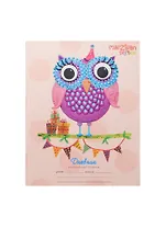 Дневник для мл.кл. "Marzipan.Милая сова" 7Бц, выб.лак, мат.ламин, блестки, Unnika