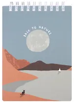 Блокнот 102*142мм 100л кл. "Mountains", луна, карт.обл., спираль, микротекстурирование, ламинация