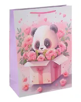Пакет А3 42,5*33*10 "Панда в цветах" дет., бум.мат.ламинат