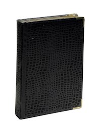 Ежедневник недат. А5 192л "Prestige. Iguana" черный, иск.кожа, мет.уголки, поролон, тон.бумага, золот.торец, справ.мат-лы, ляссе, Listoff