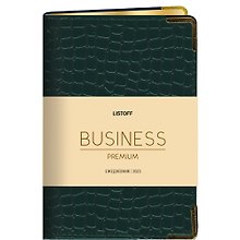 Книга для записей «Business Premium. Iguana. Изумрудный», А5, 80 листов, искусcтвенная кожа, с ляссе, Listoff