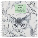 Скетчбук 195*195 80л "В зарослях" белый офсет, 100г/м2, тв.обложка, широкая евроспираль