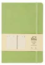 Ежедневник дат. 2025г. А5 176л "Joy Book" чай матча, 7Б, тв.переплет, иск.кожа, резинка, карман, скругл.углы, тонир.блок, ляссе, инд.уп
