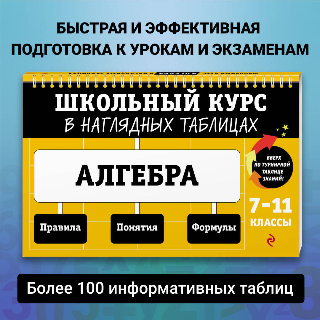 Алгебра. 7-11 классы. Школьный курс в наглядных таблицах
Алгебра. 7-11 классы. Школьный курс в наглядных таблицах