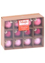 Набор елочных шаров Розовые оттенки (12 шт) (стекло) (3см)