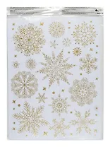 Новогоднее оконное украшение Золотые узоры (40х30)