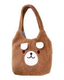 Сумка шоппер плюшевая Мишка (коричневая) (40х36) (12-ZhenPin-2712)