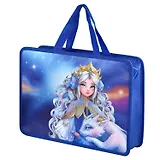 Папка для тетрадей А4 "ПРИНЦЕССА С ДРАКОНОМ" полипропилен, 34*25*9,5см, молния, дно с расширением, текст.ручки, УФ-печать