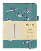 Записная книжка А6 120л лин. "IN JOY. №4" 7Б, иск.кожа, скругл.углы, ляссе, резинка, петлля для ручки, карман на задн.форзаце, инд.уп.