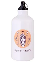 Бутылка с карабином Аниме Девушка в капюшоне комикс (металл) (500мл)