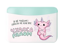 Чехол для карточек горизонтальный Аксолотль Чудеса рядом Я не чудик, просто не как все (ДКГ2024-138)