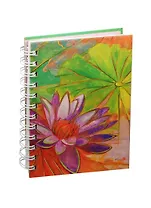 Записная книжка А6+ 100л кл. "Water lilies. Сиреневая лилия" 7БЦ, "мокрый шелк", тисн.гологр.фольгой, евроспираль, Listoff